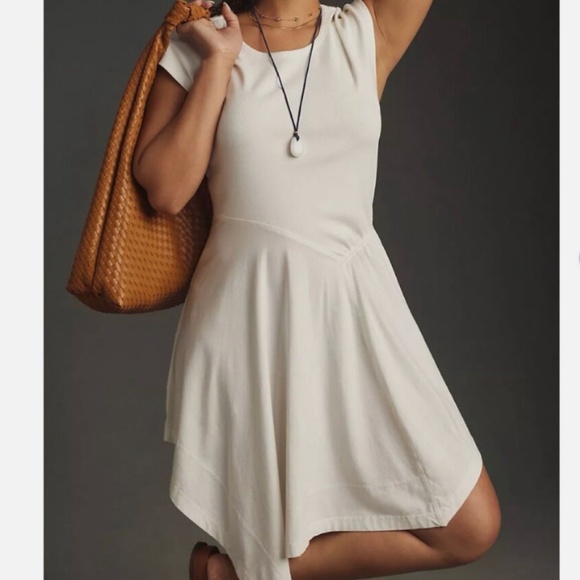 Brand New Daily Practice by Anthropologie Short-Sleeve Asymmetrical Midi Dress - Picture 2 of 8